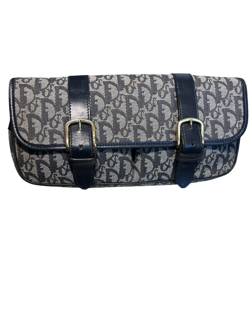 Authenticated Vintage Christian Dior Trotter Messenger Bag, Navy